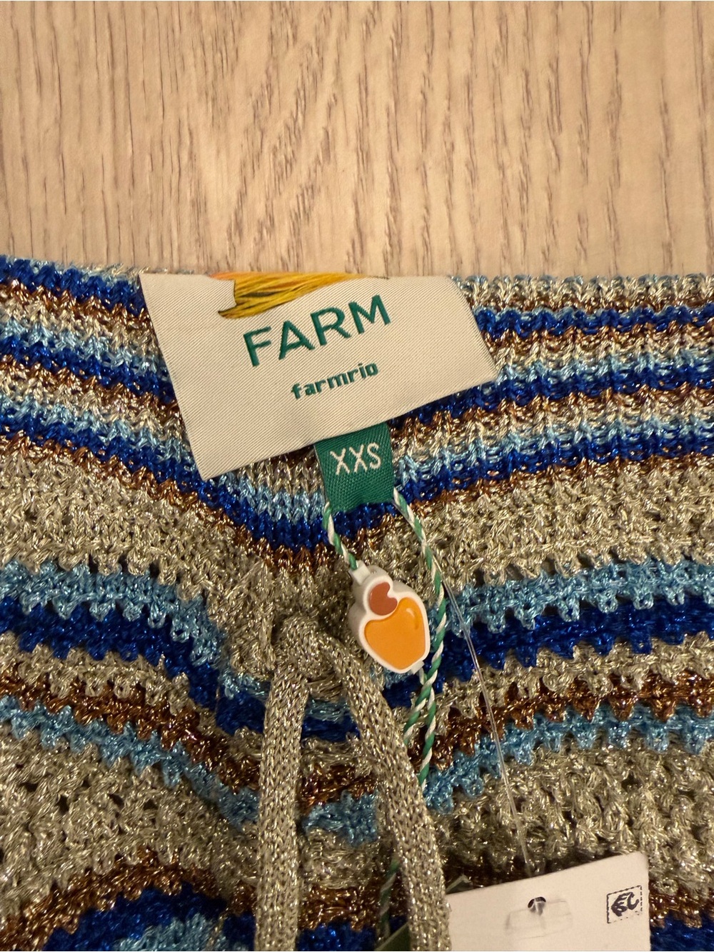 NWT Farm Rio mixed waves striped knit maxi skirt in the blues XXS - Picture 8 of 9